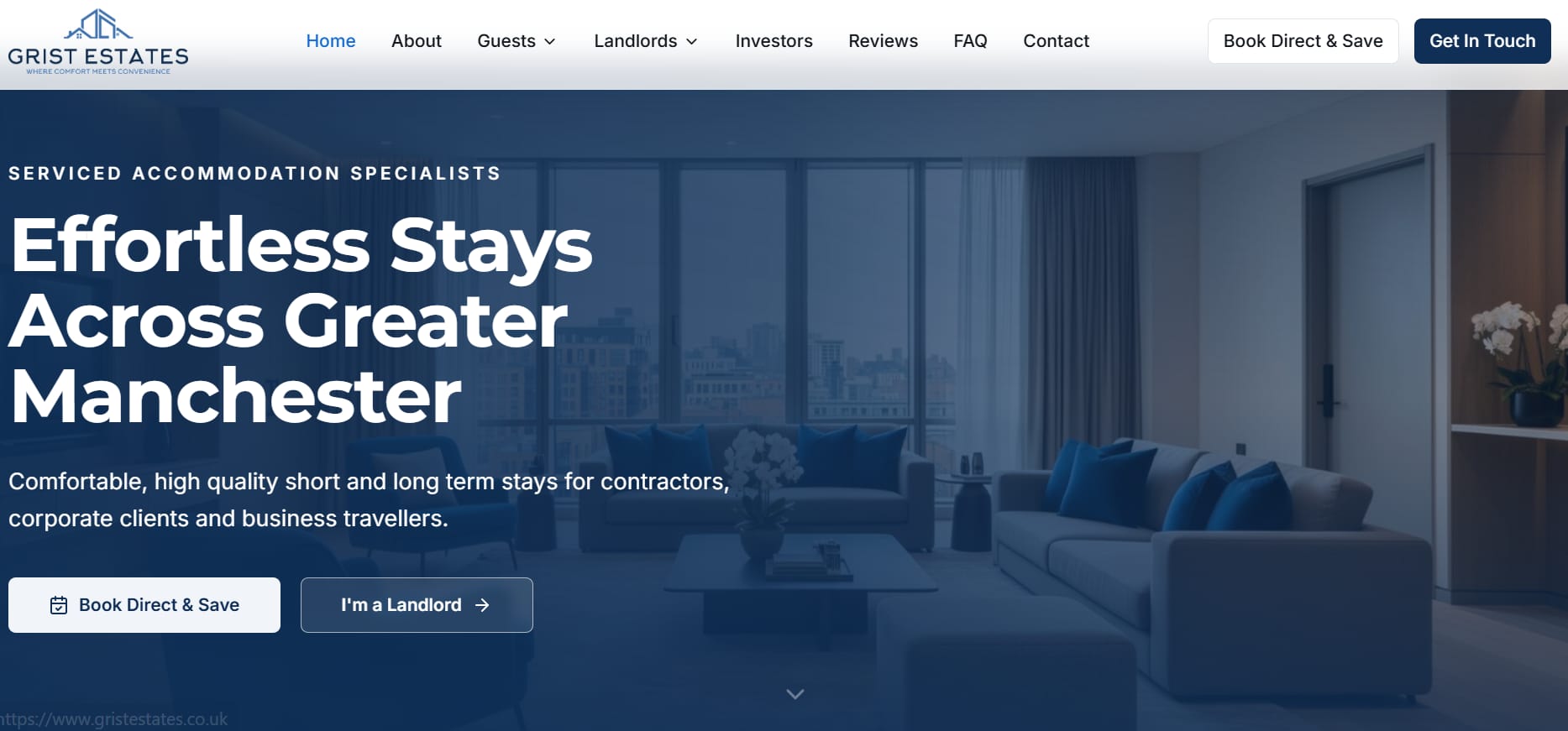 The Gris Estates website, built by Foldscapes