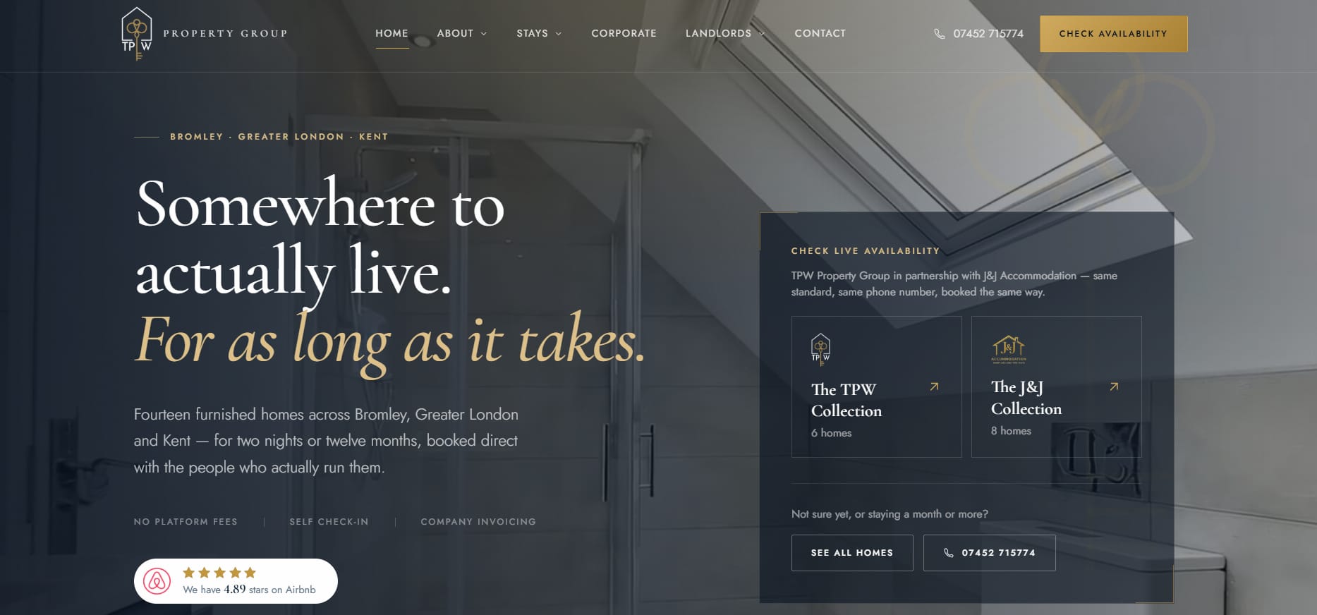The TPW Property Group website, built by Foldscapes
