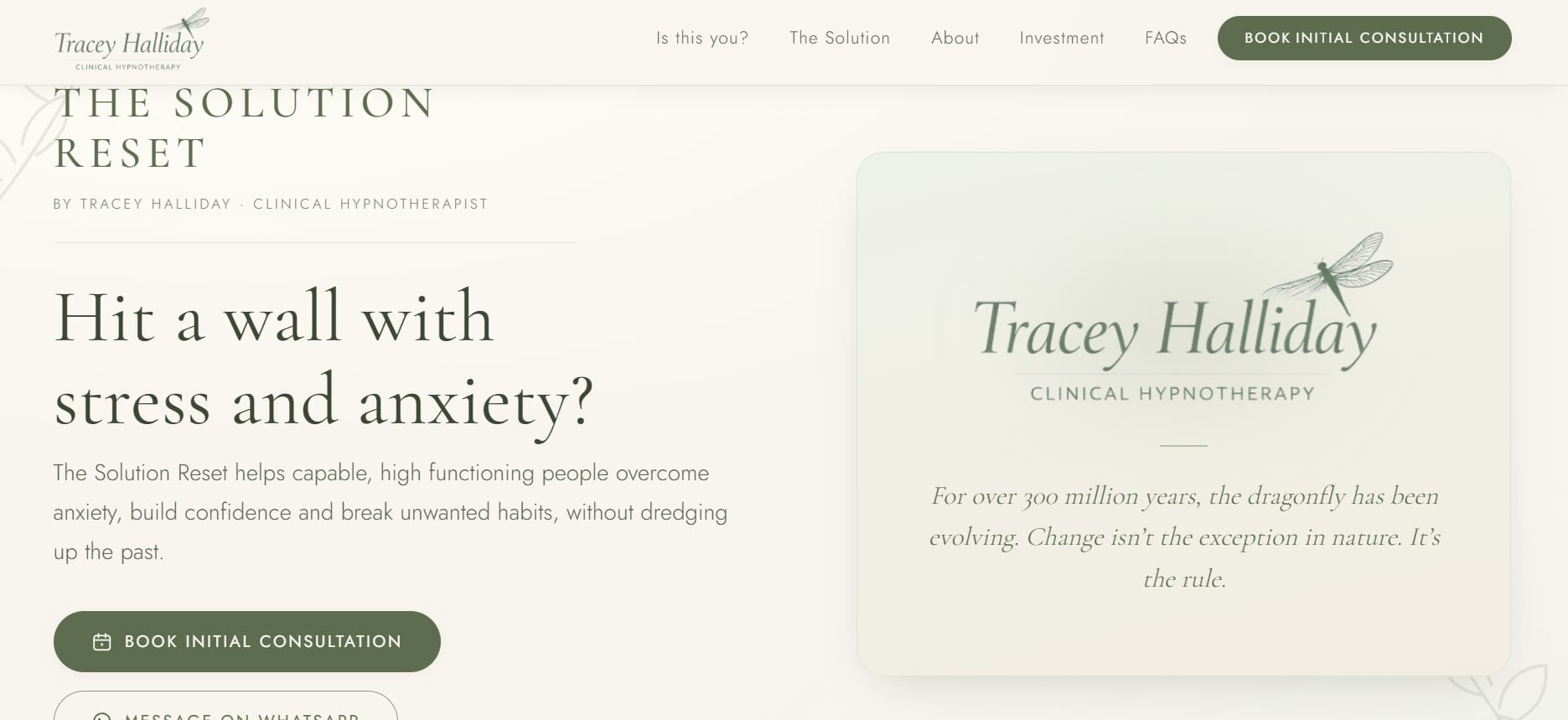 The Tracey H website, built by Foldscapes
